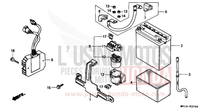 BATTERIE von Africa Twin 750 SCHWARZ (NH1A) von 1992
